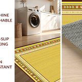 Ultra Soft Area Rug, Non Slip, Stain Resistant, Washable Area Rugs for Living Room, Bedroom, Playful Bright Geometric Theme(Gold)