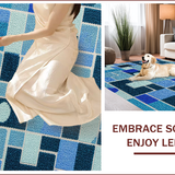 Ultra Soft Area Rug, Non Slip, Stain Resistant, Washable Area Rugs for Living Room, Bedroom, Earth Moon Circle Rug for Entryway Hardwood Floors(Blue)
