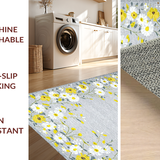 Ultra Soft Area Rug, Non Slip, Stain Resistant, Washable Area Rugs for Living Room, Bedroom, Whimsical Light Gray Petals(Gray)