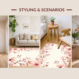 Ultra Soft Area Rug, Non Slip, Stain Resistant, Washable Area Rugs for Living Room, Bedroom, Lush Garden-Inspired Modern Decor(Pink)