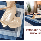 Ultra Soft Area Rug, Non Slip, Stain Resistant, Washable Area Rugs for Living Room, Bedroom, Stylish Blue Tone Canvas(Blue)