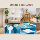 Lush Gentle Curved Lines(Blue)