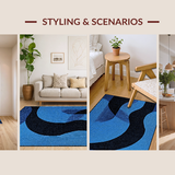 Contemporary Abstract Blue Swirl(Blue)