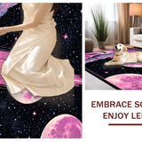 Ultra Soft Area Rug, Non Slip, Stain Resistant, Washable Area Rugs for Living Room, Bedroom, Elegant Lunar Tiled Artistry(Pink)