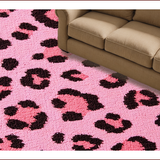 Ultra Soft Area Rug, Non Slip, Stain Resistant, Washable Area Rugs for Living Room, Bedroom, Vibrant Faux Cowhide Area Rug for Bedrooms(Pink)