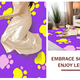 Ultra Soft Area Rug, Non Slip, Stain Resistant, Washable Area Rugs for Living Room, Bedroom, Delightful Soft Paw Print Composition(Purple)