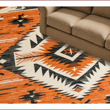 Ultra Soft Area Rug, Non Slip, Stain Resistant, Washable Area Rugs for Living Room, Bedroom, Tribal Warm Earthy Aesthetic(Orange)