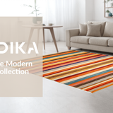 Ultra Soft Area Rug, Non Slip, Stain Resistant, Washable Area Rugs for Living Room, Bedroom, Vibrant Earth Tone Patterns(Orange)
