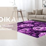 Ultra Soft Area Rug, Non Slip, Stain Resistant, Washable Area Rugs for Living Room, Bedroom, Stylish Modern Botanical Print(Purple)