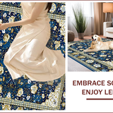 Ultra Soft Area Rug, Non Slip, Stain Resistant, Washable Area Rugs for Living Room, Bedroom, Elegant Floral White Blossom Style(Blue)