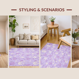 Ultra Soft Area Rug, Non Slip, Stain Resistant, Washable Area Rugs for Living Room, Bedroom, Vibrant Cozy Fuzzy Round Aesthetic(Purple)