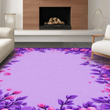 Ultra Soft Area Rug, Non Slip, Stain Resistant, Washable Area Rugs for Living Room, Bedroom, Feminine Round Petal Aesthetic(Purple)