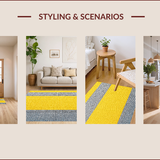 Ultra Soft Area Rug, Non Slip, Stain Resistant, Washable Area Rugs for Living Room, Bedroom, Soft Plush Non Slip Tub Mat for Minimalist Bathrooms(Yellow)