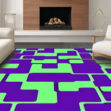 Ultra Soft Area Rug, Non Slip, Stain Resistant, Washable Area Rugs for Living Room, Bedroom, Whimsical Multicolored Symmetrical Pattern(Purple)