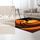 Ultra Soft Area Rug, Non Slip, Stain Resistant, Washable Area Rugs for Living Room, Bedroom, Bright Fiery Graphic Appeal(Orange)