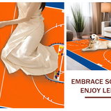 Ultra Soft Area Rug, Non Slip, Stain Resistant, Washable Area Rugs for Living Room, Bedroom, Bold Orange and Blue Palette(Orange)