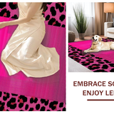 Ultra Soft Area Rug, Non Slip, Stain Resistant, Washable Area Rugs for Living Room, Bedroom, Lively Retro Animal Fusion Style(Pink)