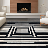 Ultra Soft Area Rug, Non Slip, Stain Resistant, Washable Area Rugs for Living Room, Bedroom, Elegant Modernist Animal Print Design(Black)