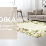 Ultra Soft Area Rug, Non Slip, Stain Resistant, Washable Area Rugs for Living Room, Bedroom, Chic Botanical Patterned Texture(Beige)