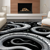 Striking Geometric Snake Illustration(Black)