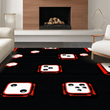 Ultra Soft Area Rug, Non Slip, Stain Resistant, Washable Area Rugs for Living Room, Bedroom, Artistic Dice Tile Arrangement(Black)