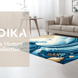 Ultra Soft Area Rug, Non Slip, Stain Resistant, Washable Area Rugs for Living Room, Bedroom, Serene Aquatic Inspired Decor(Blue)