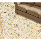 Ultra Soft Area Rug, Non Slip, Stain Resistant, Washable Area Rugs for Living Room, Bedroom, Elegant Vintage Botanical Arrangement(Beige)