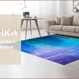 Ultra Soft Area Rug, Non Slip, Stain Resistant, Washable Area Rugs for Living Room, Bedroom, Colorful Gradient Splash Artwork(Blue)