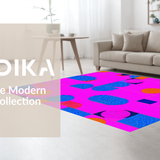 Ultra Soft Area Rug, Non Slip, Stain Resistant, Washable Area Rugs for Living Room, Bedroom, Whimsical Pink Geometric Landscape(Pink)