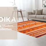 Ultra Soft Area Rug, Non Slip, Stain Resistant, Washable Area Rugs for Living Room, Bedroom, Vibrant Textural Medley Style(Orange)
