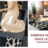 Ultra Soft Area Rug, Non Slip, Stain Resistant, Washable Area Rugs for Living Room, Bedroom, Minimalist Contemporary Print Inspiration(Black)