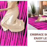 Ultra Soft Area Rug, Non Slip, Stain Resistant, Washable Area Rugs for Living Room, Bedroom, Vibrant Graphic Zebra Pattern(Pink)