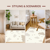 Elegant White Plush Decor Accent(Beige)