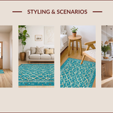 Elegant Teal Geometric Composition(Blue)