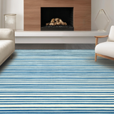 Ultra Soft Area Rug, Non Slip, Stain Resistant, Washable Area Rugs for Living Room, Bedroom, Stylish Modern Coastal Lines(Blue)