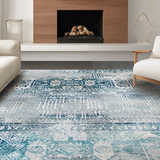 Elegant Distressed Geometric Texture(Blue)