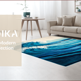 Ultra Soft Area Rug, Non Slip, Stain Resistant, Washable Area Rugs for Living Room, Bedroom, Serene Oceanic Color Blend(Blue)
