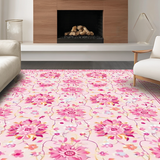 Ultra Soft Area Rug, Non Slip, Stain Resistant, Washable Area Rugs for Living Room, Bedroom, Charming Petal Shaped Aesthetic(Pink)