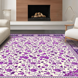 Ultra Soft Area Rug, Non Slip, Stain Resistant, Washable Area Rugs for Living Room, Bedroom, Trendy Minimalist Floral Aesthetic(Purple)