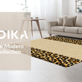 Ultra Soft Area Rug, Non Slip, Stain Resistant, Washable Area Rugs for Living Room, Bedroom, Sophisticated Neutral Leopard Theme(Beige)