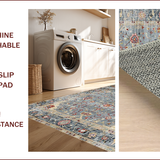 Ultra Soft Area Rug, Non Slip, Stain Resistant, Washable Area Rugs for Living Room, Bedroom, Rustic Earth Tone Trellis Pattern(Beige)