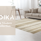 Ultra Soft Area Rug, Non Slip, Stain Resistant, Washable Area Rugs for Living Room, Bedroom, Timeless Natural Fiber Scallop Motif(Beige)