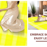 Ultra Soft Area Rug, Non Slip, Stain Resistant, Washable Area Rugs for Living Room, Bedroom, Bright Whimsical Diamond Layout(Yellow)