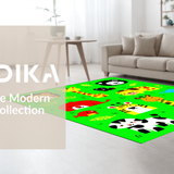 Ultra Soft Area Rug, Non Slip, Stain Resistant, Washable Area Rugs for Living Room, Bedroom, Joyful Illustrative Playful Scene(Yellow)