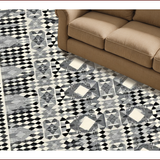 Ultra Soft Area Rug, Non Slip, Stain Resistant, Washable Area Rugs for Living Room, Bedroom, Vibrant Modern Trellis Design(Gray)