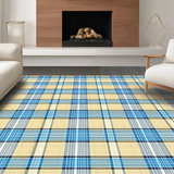 Elegant Blue Tone Checkered Fabric(Beige)