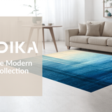 Ultra Soft Area Rug, Non Slip, Stain Resistant, Washable Area Rugs for Living Room, Bedroom, Cerulean Echo Rug, Aqua Haze, Subtle Stripe Floor Art(Blue)