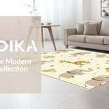 Ultra Soft Area Rug, Non Slip, Stain Resistant, Washable Area Rugs for Living Room, Bedroom, Whimsical Springtime Animal Patterns(Beige)