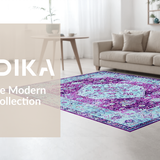 Ultra Soft Area Rug, Non Slip, Stain Resistant, Washable Area Rugs for Living Room, Bedroom, Transitional Earth Tone Composition(Purple)