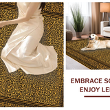 Ultra Soft Area Rug, Non Slip, Stain Resistant, Washable Area Rugs for Living Room, Bedroom, Playful Whimsical Animal Motif(Gold)
